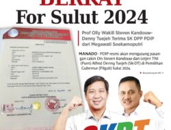 Prof Olly Wakili Steven Kandouw- Denny Tuejeh Terima SK DPP PDIP dari Megawati Soekarnoputri